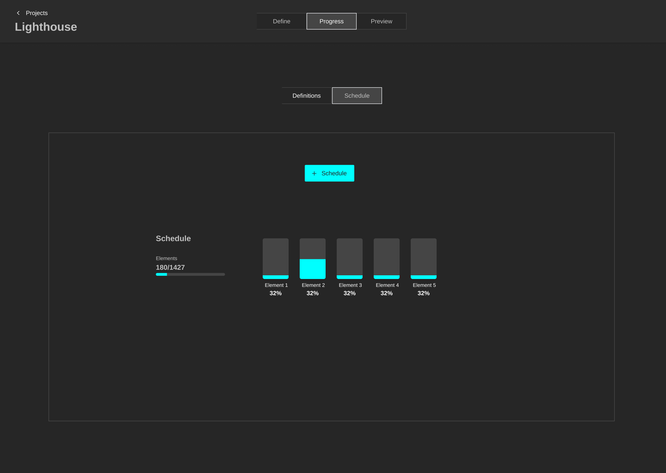 Lighthouse — Progress Schedule View